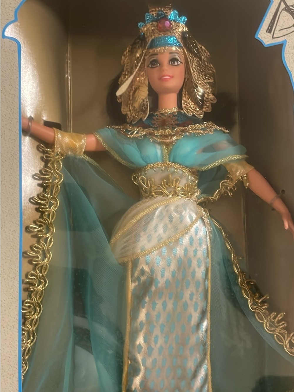 Elegant Teal and Gold Princess Cleopatra